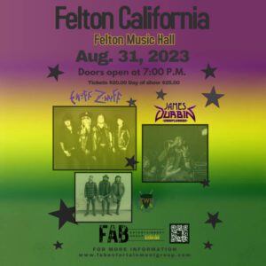 Felton Music Hall Flyer for Enuff Z' Nuff, James Durbin and ZWB